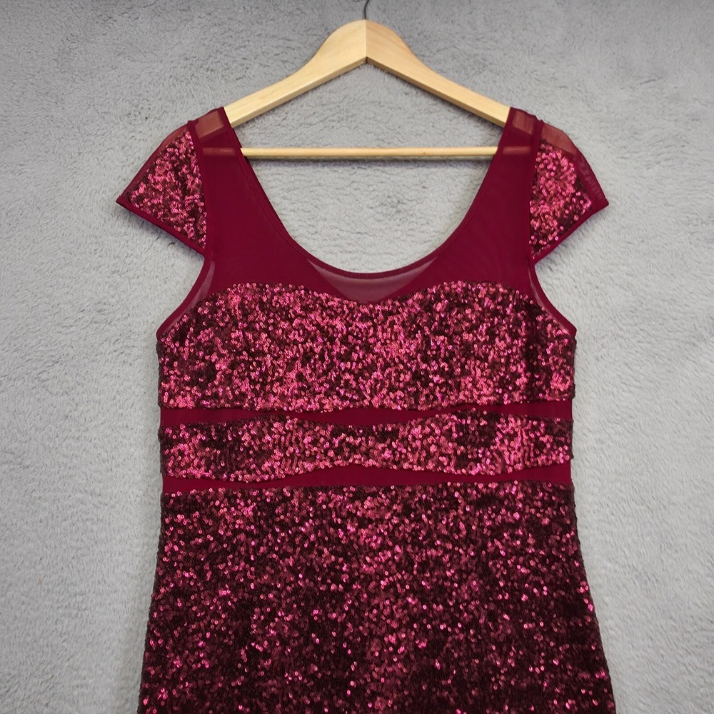 Betsey Johnson Dress Women 14 Red Sequin Y2K Vamp Glam New Year Holiday HOCO - Picture 14 of 16